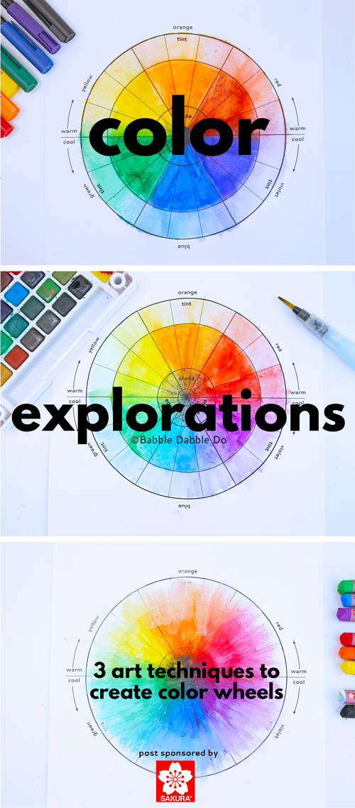 A simple and lovely color wheel project for kids featuring 3 easy art techniques. Download the template and get started with color theory!