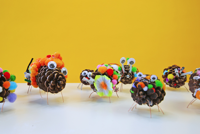 Turn this classic pinecone craft into a bot! These are a great way to introduce kids to electronics and circuits.
