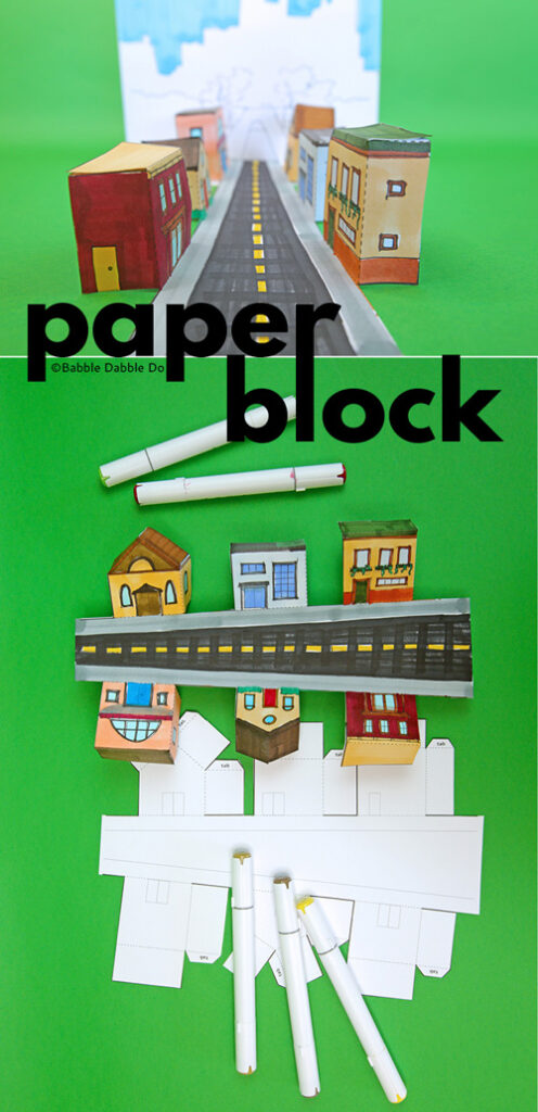 Create your own paper neighborhood block and learn about perspective in this fun printable activity! 