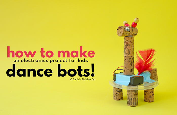 This easy electronics project for kids is the perfect STEAM activity. Learn how to make your own Dance Bot! The frame can also be used for an art bot.