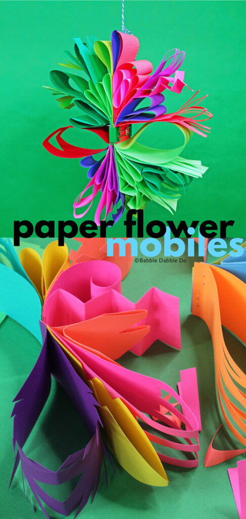 Learn how to make unusual and beautiful paper flower mobiles. These paper flower mobiles look amazing on display too! 