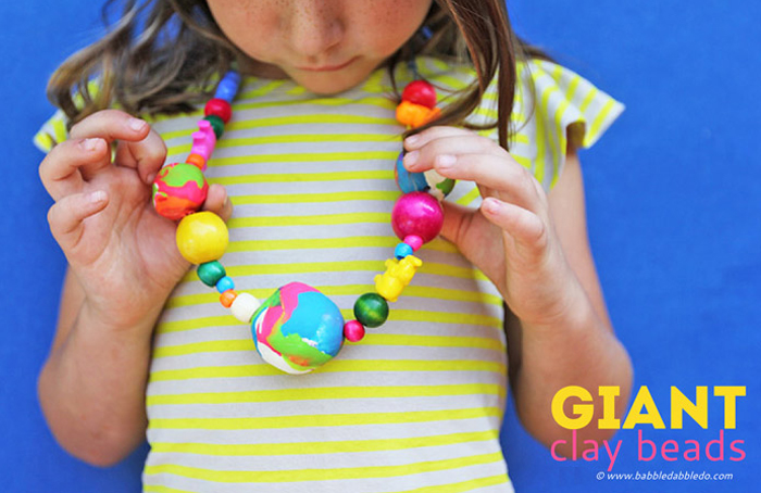 If you are looking for polymer clay ideas, try making GIANT clay beads using aluminum foil as the base. Use them for your next creative project.